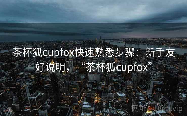 茶杯狐cupfox快速熟悉步骤：新手友好说明，“茶杯狐cupfox”
