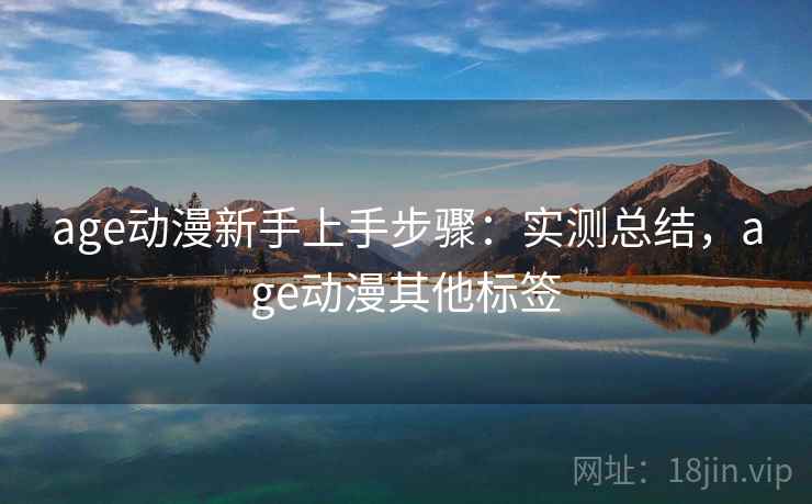 age动漫新手上手步骤：实测总结，age动漫其他标签